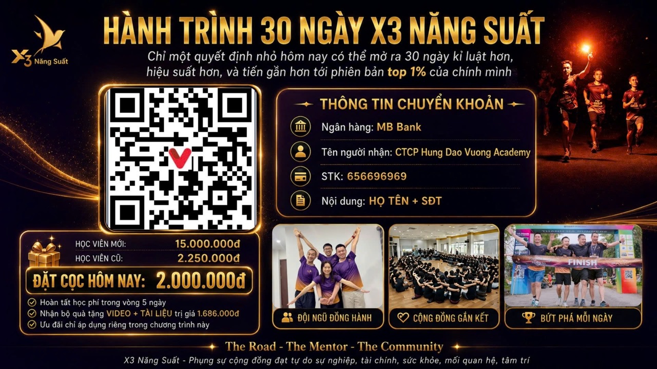 Bìa Hành trình 30 ngày X3 năng suất